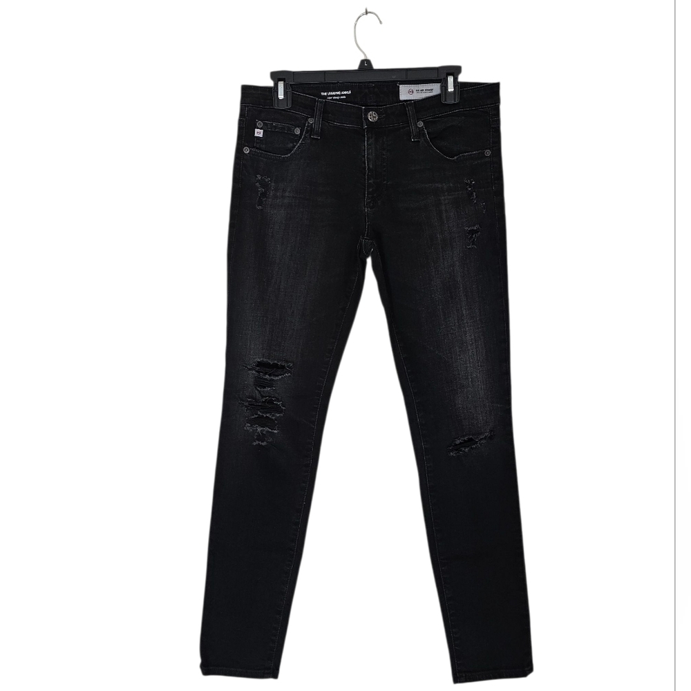 AG Adriano Goldschmied‎ The Legging Ankle Super Skinny Mid Rise Black Jeans 30